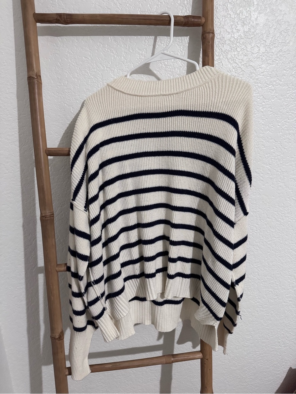 Coastal Striped Navy and Cream Women’s Sweater
